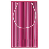 Pink Vertikale Streifen Kleine Geschenktasche Kleine Geschenktüte (Rückseite)