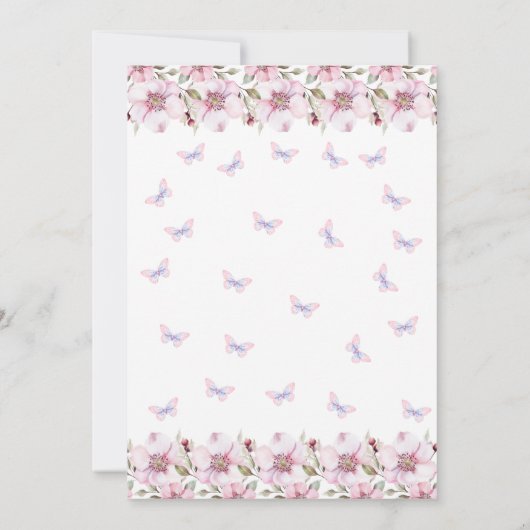 Pink verwandelt einen unserer kleinen Schmetterlin Einladung (Rückseite)