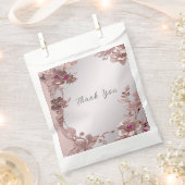 Pink Verziert Floral Gesichtsbeutel Geschenktütchen (Ausgeschnitten)