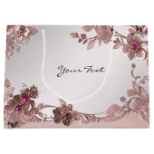 Pink Verzierte Blumenbeutel Große Geschenktüte (Vorderseite)