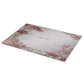 Pink-Verzierte Blumenzuschnitt Schneidebrett (Ecke)