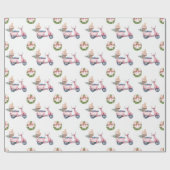 Pink Vespa Weihnachts Shopping Geschenkpapier (Flach)