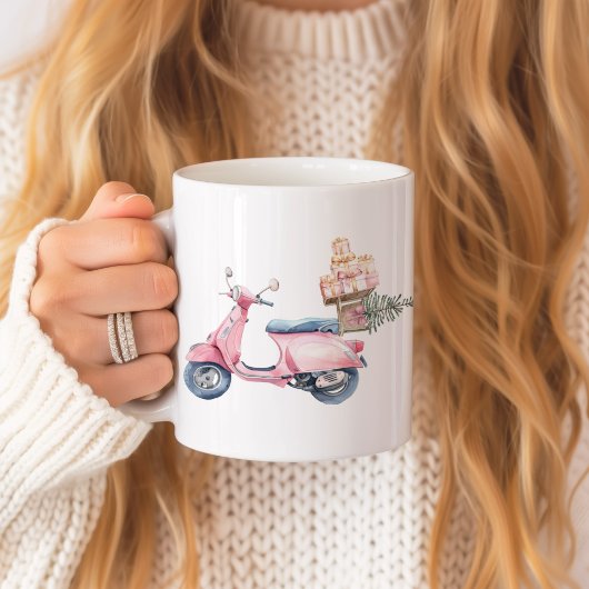 Pink Vespa Weihnachtsreise Kaffeetasse