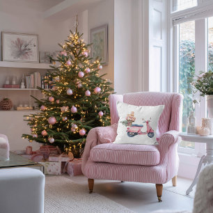 Pink Vespa Weihnachtsreise Kissen