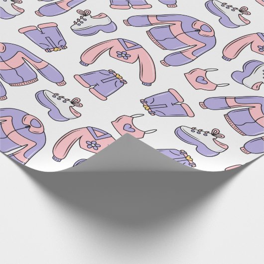 Pink Vibes 90s Mode Geschenkpapier (Ecke)