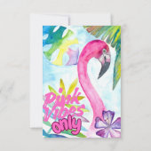 Pink Vibes Only – Pink Flamingo Dankeskarte (Rückseite)