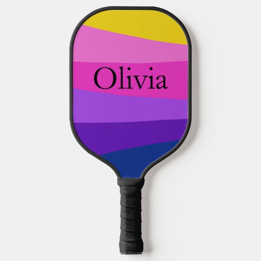Pink Vibranding Modern Design Individuelle Name Pickleball Schläger (Vorderseite)