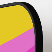 Pink Vibranding Modern Design Individuelle Name Pickleball Schläger (Linke Seite)