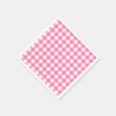 Pink Vichy Kariert Paper Napkins Serviette (Ecke)