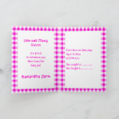 Pink Vichy New Baby Girl Ankündigung (Innenseite)