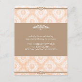 Pink Victoria Damask Empfang-Karte Begleitkarte (Rückseite)