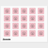Pink Victorian damask pattern Quadratischer Aufkleber (Blatt)