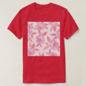 Pink Victorian Roses Pattern T-Shirt (Design vorne)