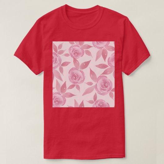 Pink Victorian Roses Pattern T-Shirt (Design vorne)