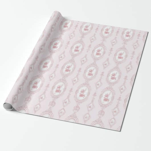 Pink Victorian Wallpaper Print Geschenkpapier (Ungerollt)