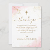 Pink Vielen Dank, dass Sie die Gold Cross Girl-Bes Dankeskarte (Vorderseite)