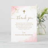 Pink Vielen Dank, dass Sie die Gold Cross Girl-Bes Dankeskarte (Stehend Vorderseite)