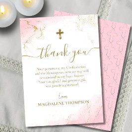 Pink Vielen Dank, dass Sie die Gold Cross Girl-Bes Dankeskarte