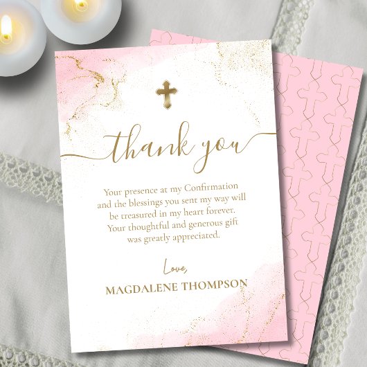 Pink Vielen Dank, dass Sie die Gold Cross Girl-Bes Dankeskarte