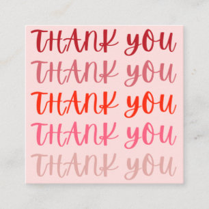 Pink Vielen Dank, dass Sie sich bei Ihnen bedanken Quadratische Visitenkarte