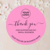 Pink Vielen Dank für die kleine Unternehmen Logo-R Runder Aufkleber