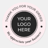 PInk Vielen Dank für Ihre Bestellung Round Sticker (Vorderseite)