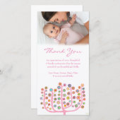 Pink Vielen Dank Hinweis Baby Girl Foto Card Vorla Dankeskarte (Vorne/Hinten)