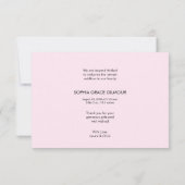 Pink Vielen Dank Script Baby Girl Foto Dusche Karte (Rückseite)