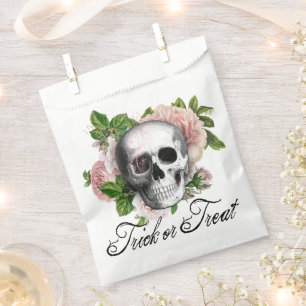 Pink Viktorianisch Gothic Skull Damask Halloween Geschenktütchen
