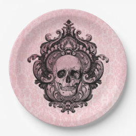 Pink Viktorianisch Gothic Skull Halloween Pappteller