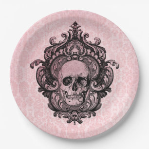 Pink Viktorianisch Gothic Skull Halloween Pappteller