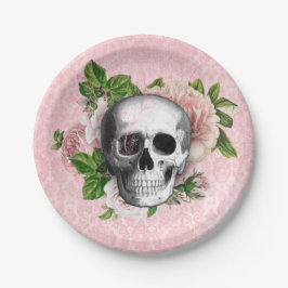 Pink Viktorianisch Gothic Skull Halloween Pappteller