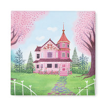 Pink Viktorianisch House & Cherry Blossom