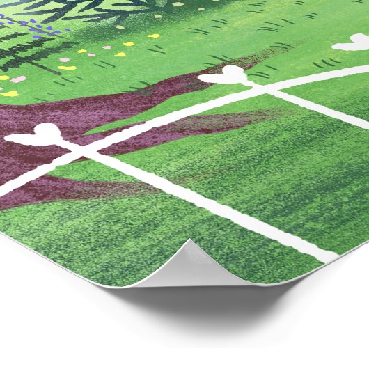 Pink Viktorianisch House & Cherry Blossom Poster (Ecke)