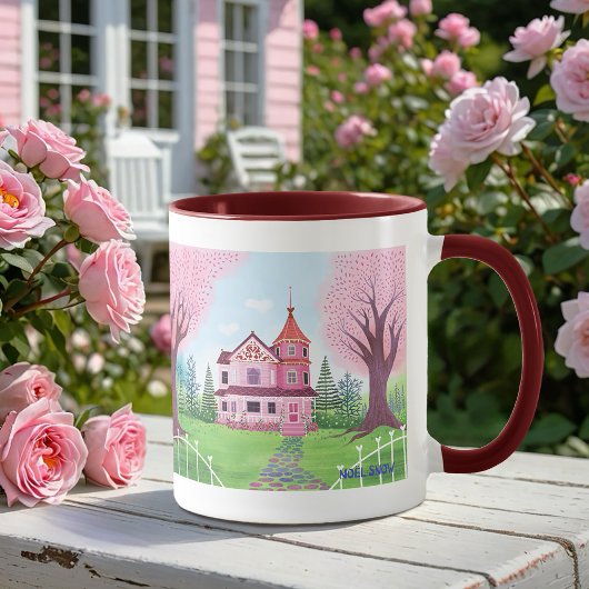 Pink Viktorianisch House & Cherry Blossom Tasse