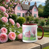Pink Viktorianisch House & Cherry Blossom Tasse