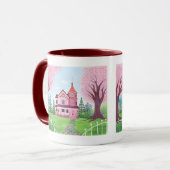 Pink Viktorianisch House & Cherry Blossom Tasse (Vorderseite Links)