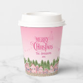 Pink Village Frohe Weihnachts-Party Papier Cup Pappbecher (Rückseite)