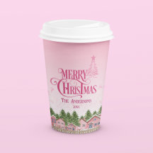 Pink Village Frohe Weihnachts-Party Papier Cup