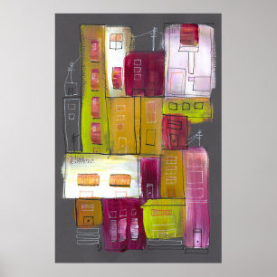 Pink Village Poster
