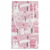 Pink Village Snowy Christmas  Kleine Geschenktüte (Vorderseite)