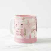 Pink Village Winter Weihnachten Tasse (Vorderseite Links)