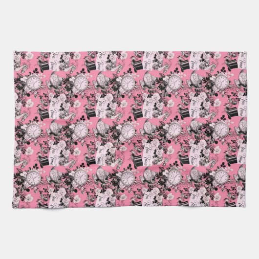 Pink Vintag Alice Teatime Geschirrtuch (Horizontal)