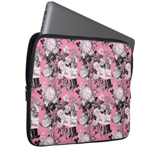 Pink Vintag Alice Teatime Laptopschutzhülle (Vorne Rechts)