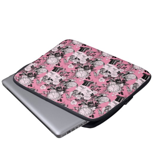 Pink Vintag Alice Teatime Laptopschutzhülle (Vorne Knopf)