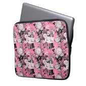 Pink Vintag Alice Teatime Laptopschutzhülle (Vorderseite Links)