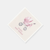 Pink Vintag Baby Carriage Baby Dusche Serviette (Ecke)