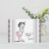 Pink Vintag Baby Girl Danke (Stehend Vorderseite)