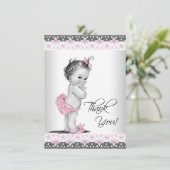 Pink Vintag Baby Girl Danke (Stehend Vorderseite)