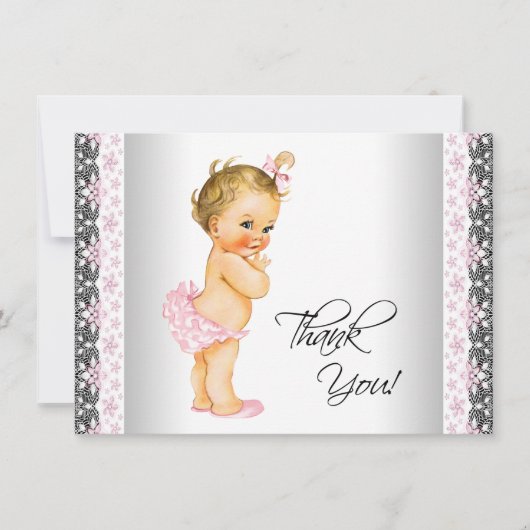 Pink Vintag Baby Girl Danke (Vorderseite)